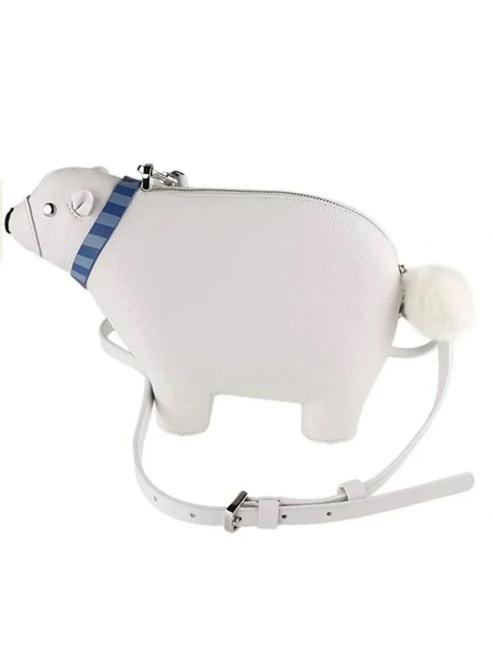 kate spade NWOT White Pebbled Leather Novelty polar bear crossbody Bag